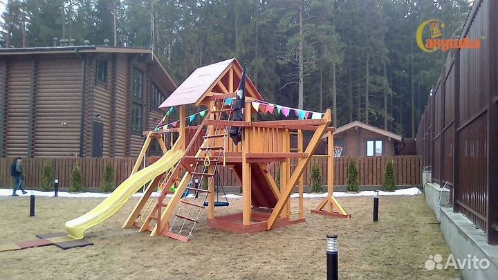 Детский комплекс песочница горка качели