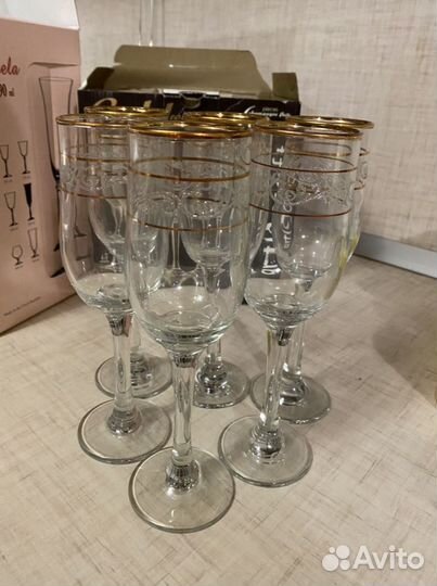 Хрустальные бокалы новые
