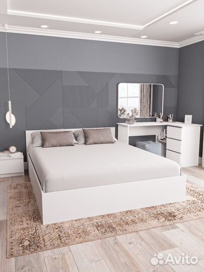 Кровать белая 160х200