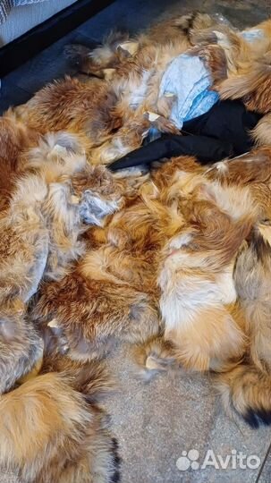 Мех рыжей лисы покрывало из меха лисы