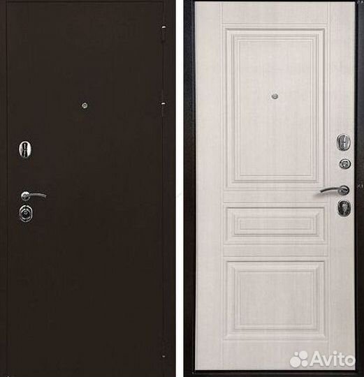 Дверь входная Троя Беж Белый Орех