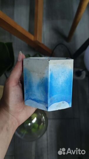 Кашпо бетонные ручной работы, опоры для растений