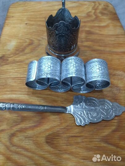 Салфетницы, подстаканник, лопатка, мельхиор