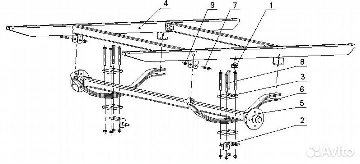 Ось прицепа мзса 817703.012 (03.001-05, 12.012, 1