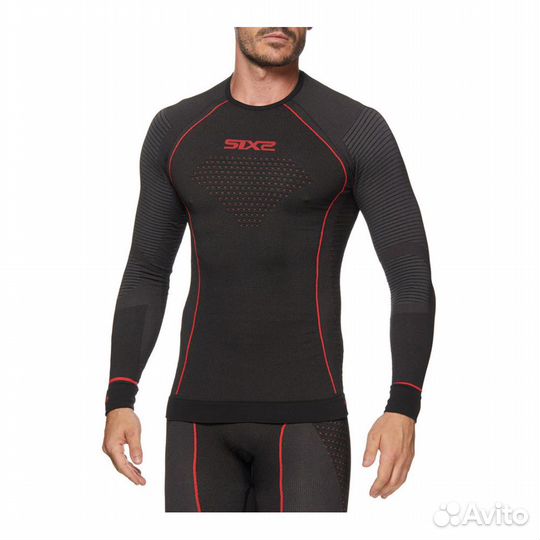 Термокофта sixs TS2W CU Black/Red, 3XL/4XL