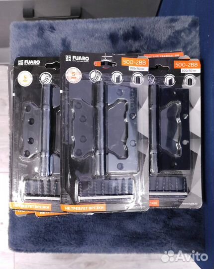 Петли дверные бабочка накладные чёрные матовые 9шт