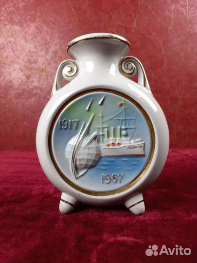 Ваза. 50 лет Октября. Ленин, Аврора. 60-е. зкх