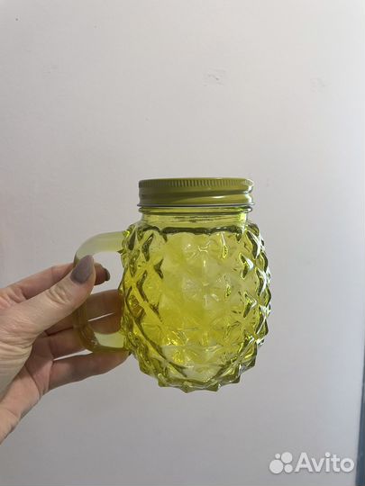 Кружка-банка с ручкой ананс