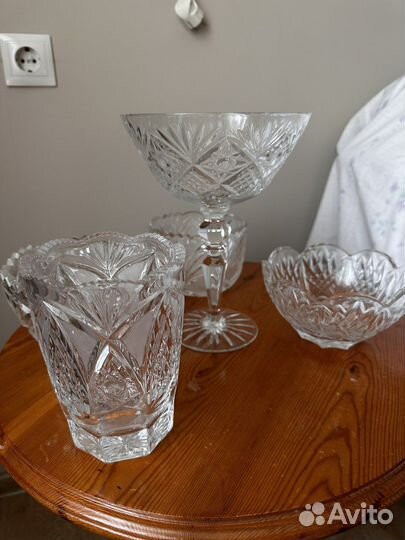Хрустальная салатница винтаж