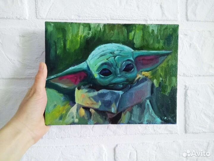 Картина Грогу маслом, картина звёздные войны