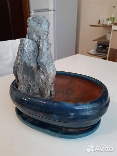 Кашпо с камнем для бонсай