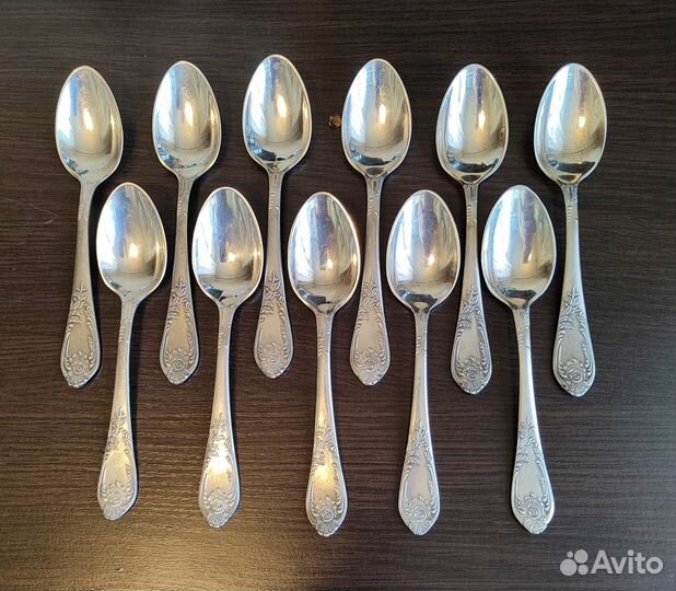 Ложки десертные СССР мельхиор знак качества зиш