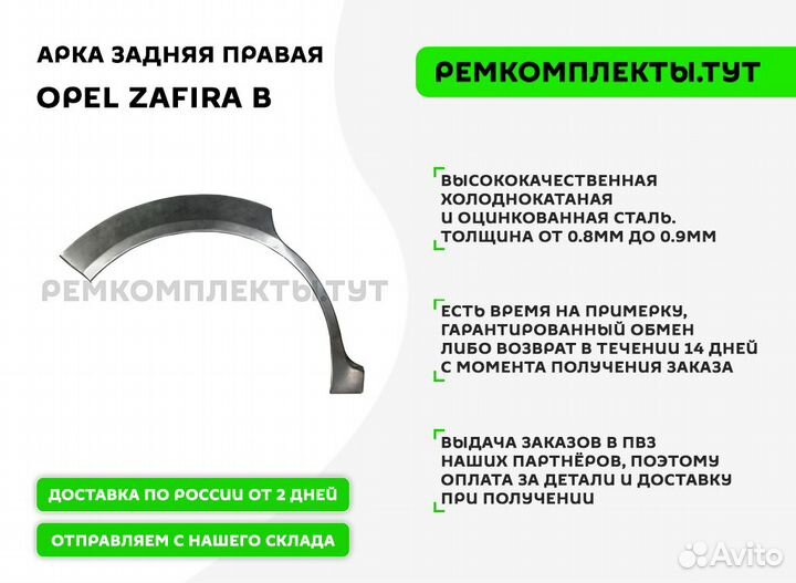 Арка задняя правая Opel Zafira B