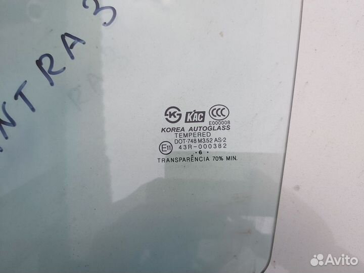 Стекло двери передней левой для Hyundai Elantra 3