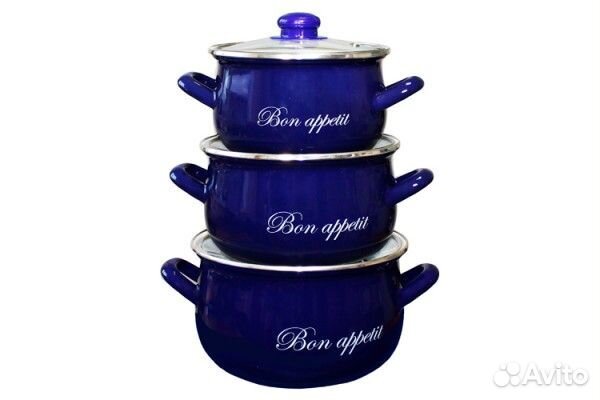 Набор кастрюль со стеклянными крышками Interos Инд