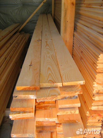 Доска обычная, лиственница, 40х100х6000мм, опт