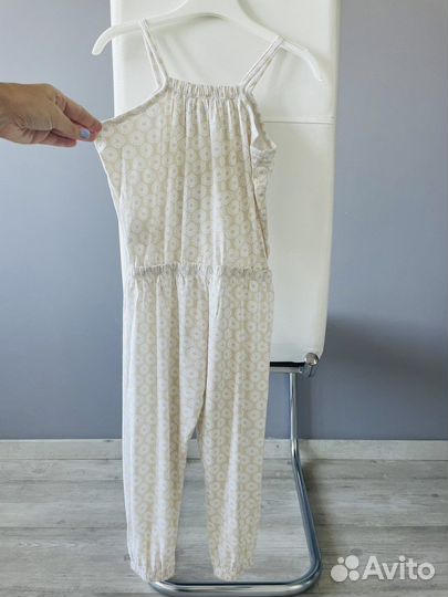 Новый летний бежевый комбинезон на девочку 104 Ido