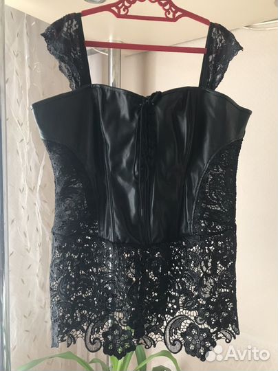 Корсет винтажный вечерний кожаный