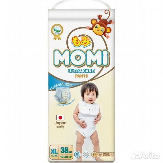 Трусики momi Ultra Care XL (12-20кг) 38шт
