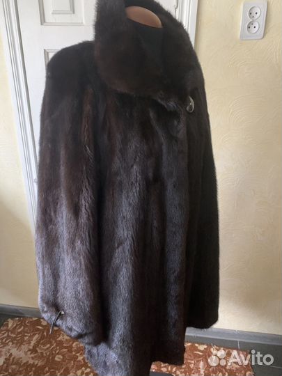 Шуба норковая 48 50 52 темнокаричгнвая