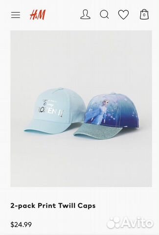 Набор новых кепок H&M Холодное сердце