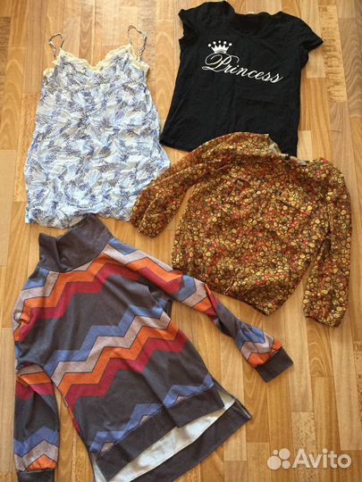 Женские вещи пакетами S-M 44 + пакет мужской обуви