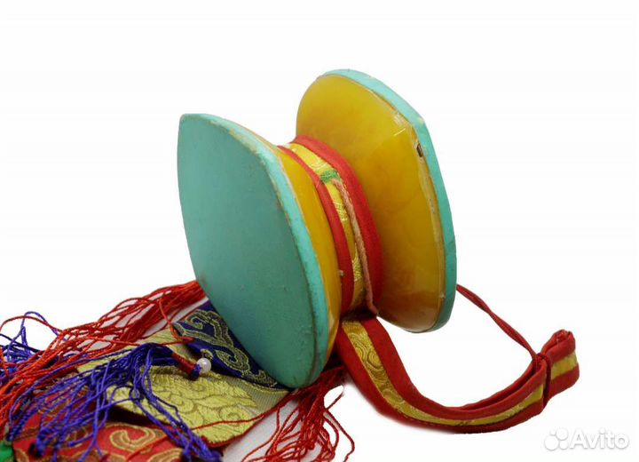 Двойной ритуальный барабан дамару 10 см