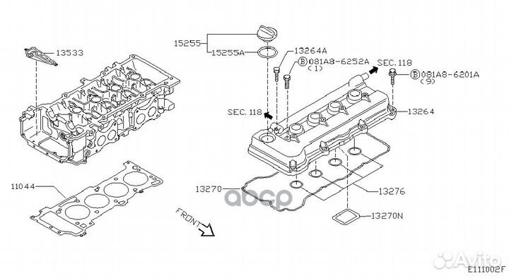 Прокладка клапанной крышки 13270-AU005 nissan