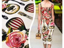 Ткань натуральный шелк крепдешин Dolce&Gabbana