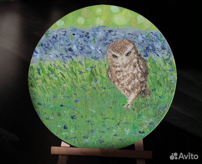 Картина маслом «Деловая сова»