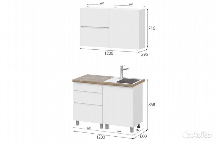 Кухонный гарнитур. 1,0м 1,2м 1,6м 1,8м 2,0м 2,4м