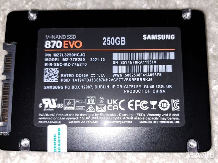 SSD Samsung 250Gb
