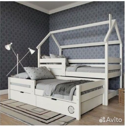 Детская кровать из массива березы для 2-х детей