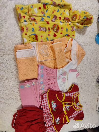 Одежда на девочку от 0 до 3-4 лет пакетом