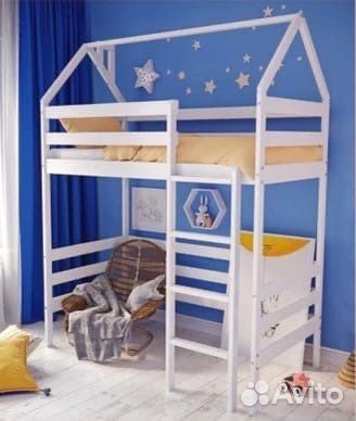 Кровать чердак домик с пружинным матрасом