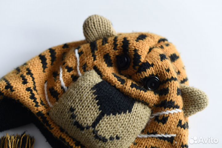 Зимняя шапка тигр с подкладкой