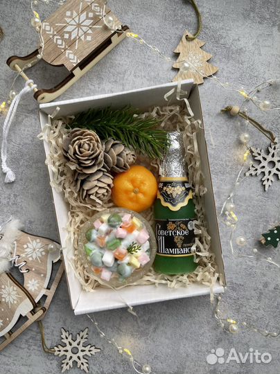 Мыло ручной работы новый год шампанское мандарины