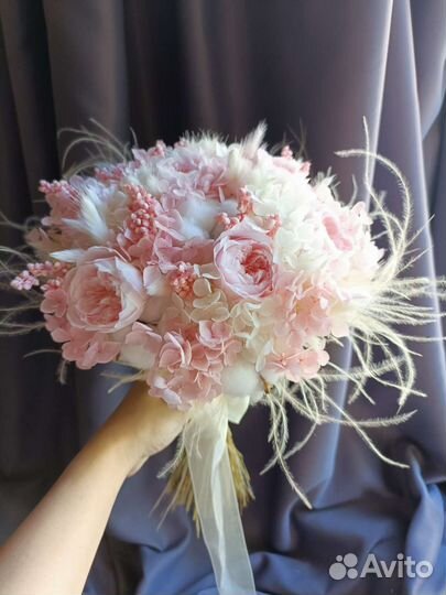 Букет свадебный из стабилизированных цветов