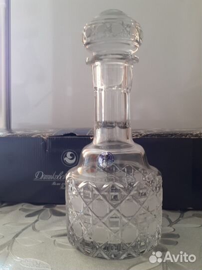 Штоф и 6 рюмок,новые, хрусталь, ручная работа