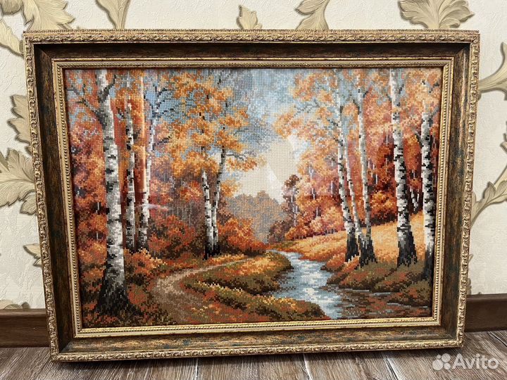 Картина вышитая крестом ручная работа