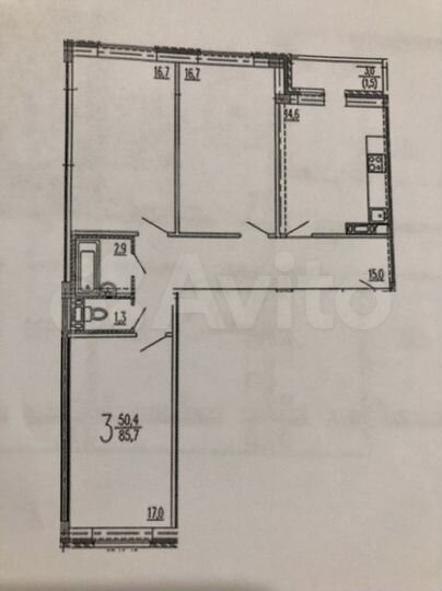 3-к. квартира, 85,7 м², 7/10 эт.