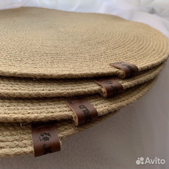 Салфетки из джута d35 см (4 шт. в наборе)