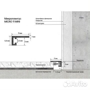 Laconistiq Micro 11 mini Золотой анод. 2000х11х5