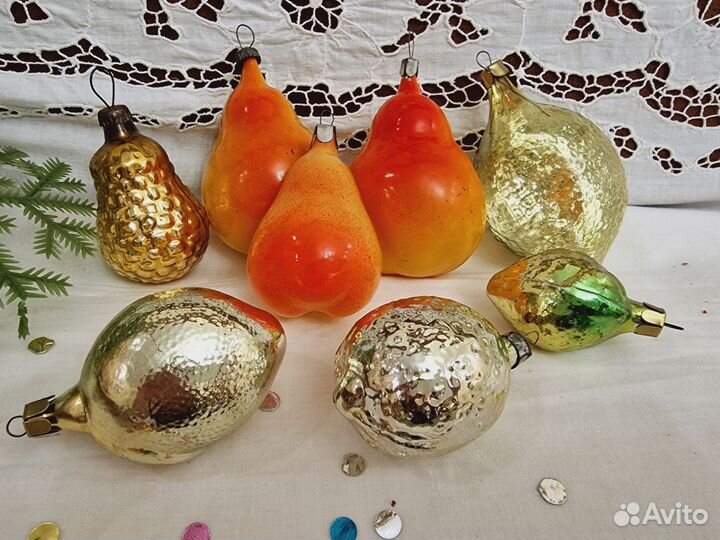Елочные игрушки ссср.Овощи.Фрукты