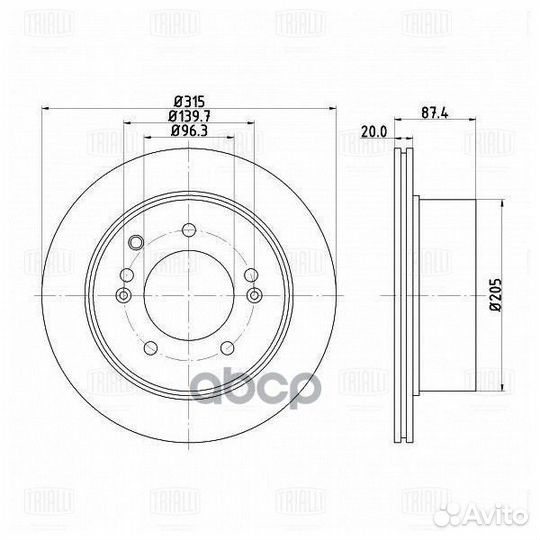 DF 073304 Диск тормозной KIA sorento 02-09 задн