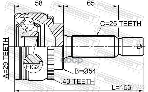 ШРУС наружный 29x54x25 0410-CJA43 Febest