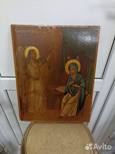 Икона старинная Благовещение.Пр.Бцы