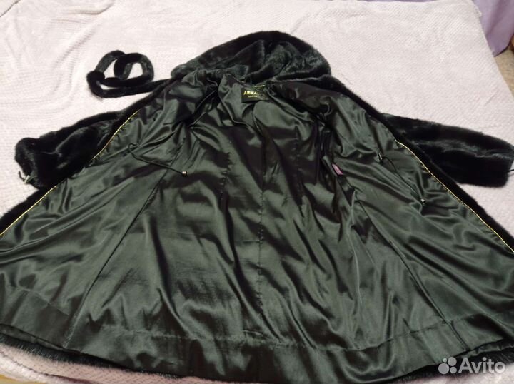 Шуба норковая с капюшоном