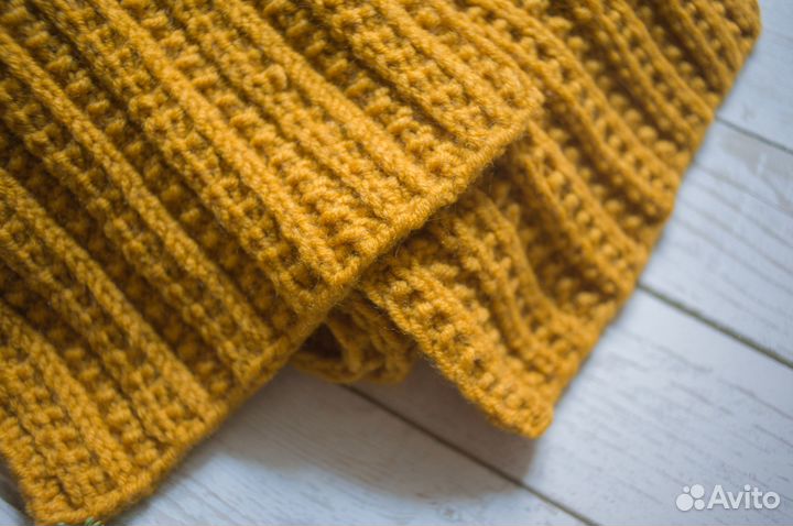 Шарф горчичного цвета