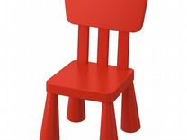 IKEA Маммут Mammut Детский стул, красный/белый